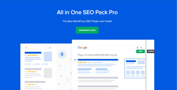 All in One SEO Pack Pro 是当下比较热门的一款WordPress SEO 插件， All in One SEO Pack Pro插件支持自动添加文章SEO标题、关键词、描述，同时支持结构化数据标记和SEO优化建议，是一款非常利于谷歌SEO和百度SEO的插件，做SEO的朋友一定不要错过这款插件。